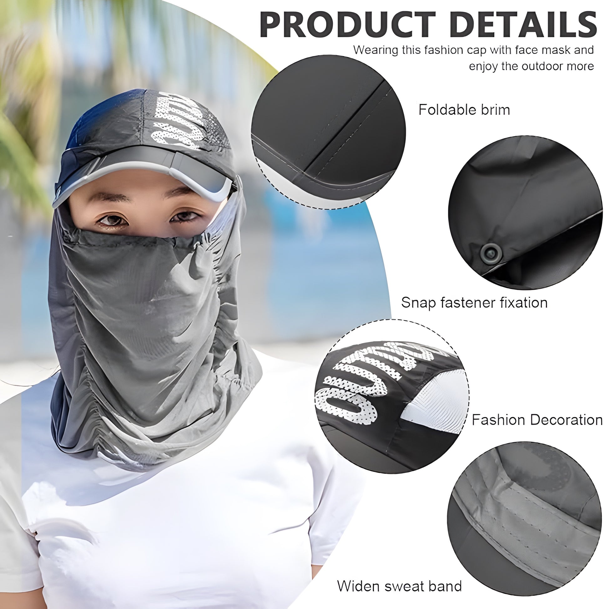 Women’s Sun Cap + Detachable Face Cover