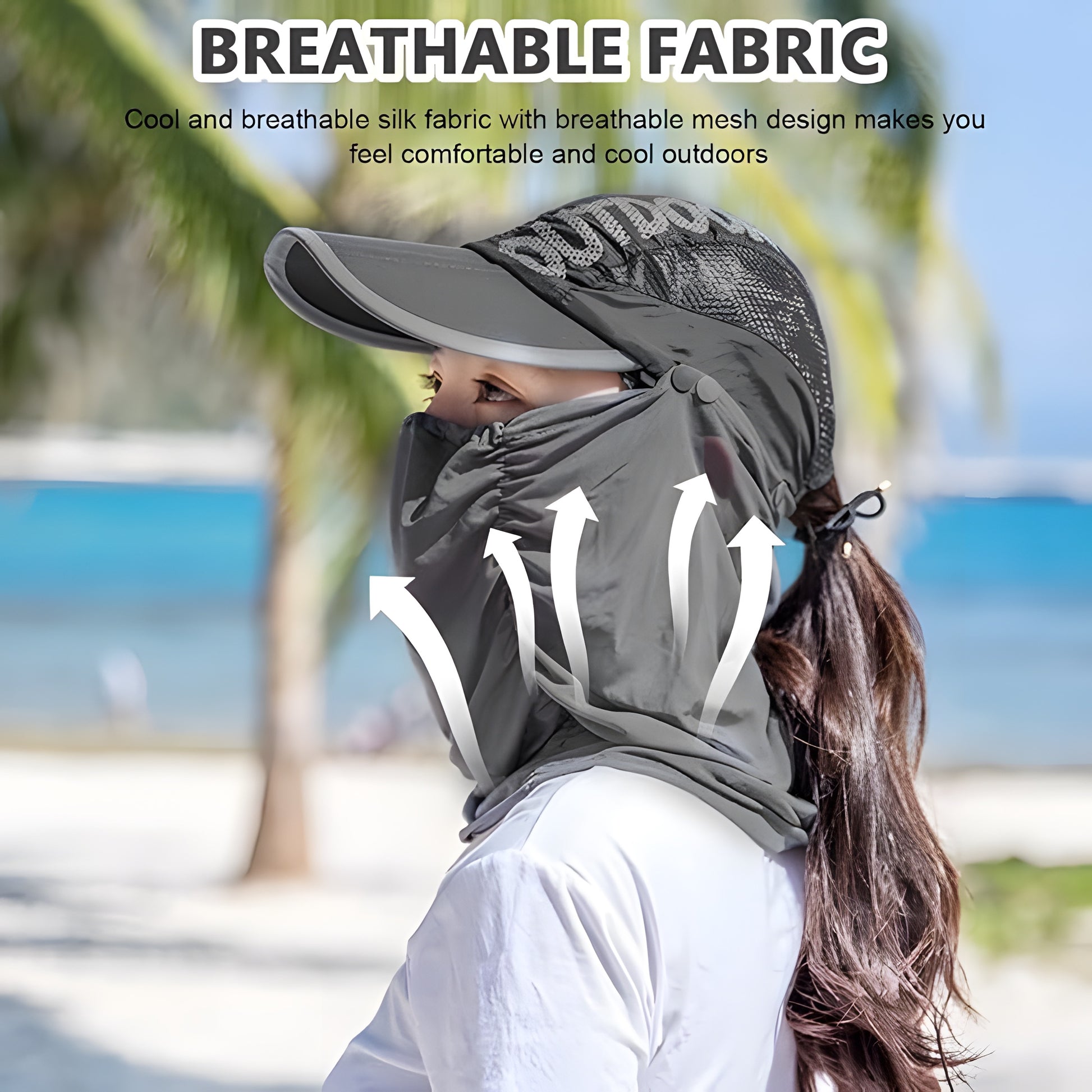 Women’s Sun Cap + Detachable Face Cover